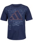 adidas Boy's Spring Melange Lineage Top Navy XL