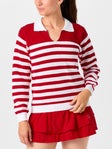 Bubble Women's Haley Polo Sweater Red/Wh L