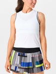 Lucky In Love Women's Stripe Muscle Tank White XS