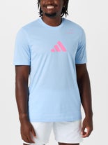 ~/adidas Men's Fall Padel Logo T-Shirt Blue XXL