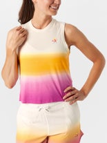 Dilly Life Wms Dip Dye Perf Tank Wh/Pink L