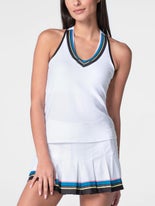 Lucky In Love Women's Stripe Hype Tank White XS