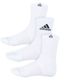 adidas Men's Cushioned 3.0 3-Pack Quarter Sock White