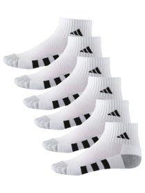adidas Youth Cushioned Quarter 6-Pack Sock White