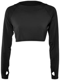 BloqUV Women's Crop Long Sleeve Top - Black