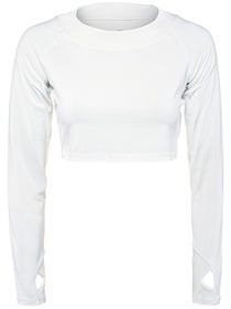 BloqUV Women's Crop Long Sleeve Top - White