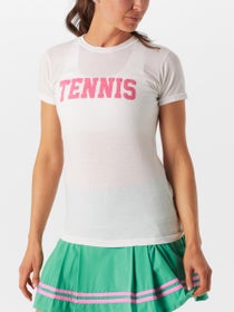 Bubble Women's Classic Tennis T-Shirt - Wh/Pink