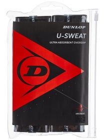 Dunlop U-Sweat Overgrip Black 12-Pack Zipper