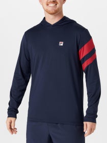 Fila Men's Essential Long Sleeve Hoodie - Navy/Red