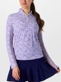 IBKUL Women's Landon Stripe II Zip Top