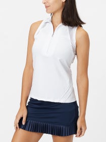 InPhorm Women's Neisha Classic Polo Tank-White
