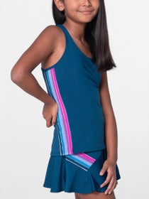 Lucky In Love Girl's Retro Chroma Stripe Tank