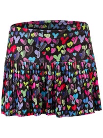 Lucky In Love Girl's Thumbprint Hearts Pleat Skirt