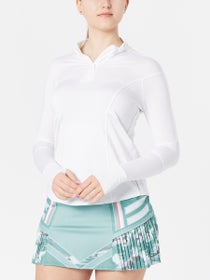 Lucky in Love Women's Core 1/2 Zip Long Sleeve - White