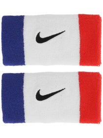 Nike Swoosh Doublewide Wristband Blue/White/Red