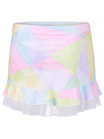 Sofibella Girl's UV Double Ruffle Skirt-Rainbow Prisma