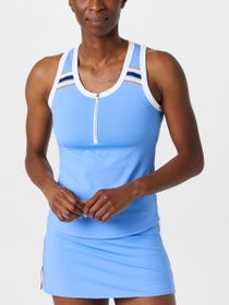 Sofibella Women's Classic Currents Zip Racer Tank