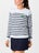 Ame & Lulu Wms Club Sport Stripe Sweater Wh/Navy L