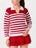 Bubble Women's Haley Polo Sweater Red/Wh XS