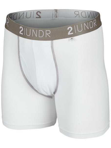 2UNDR Mens Swing Shift 6 Boxer Brief- White
