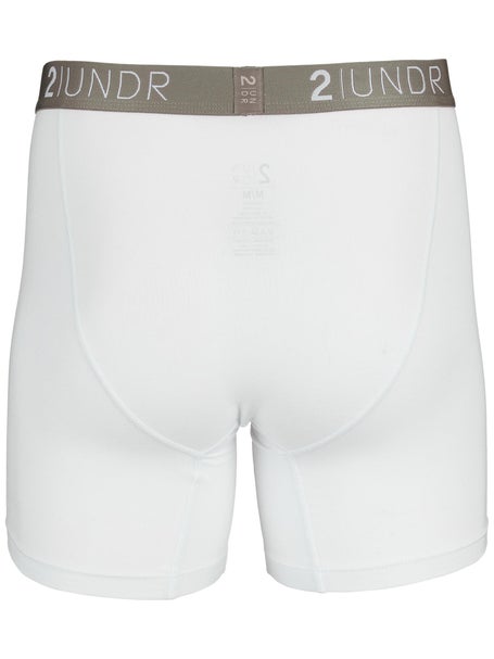 2UNDR Mens Swing Shift 6 Boxer Brief- White