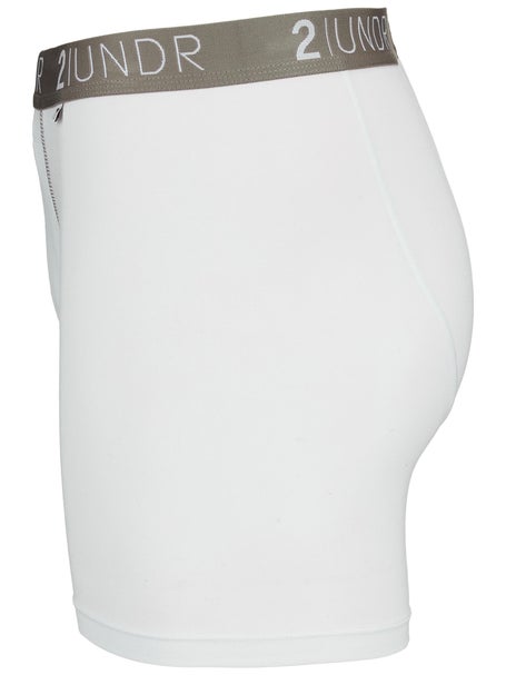 2UNDR Mens Swing Shift 6 Boxer Brief- White