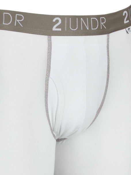 2UNDR Mens Swing Shift 6 Boxer Brief- White