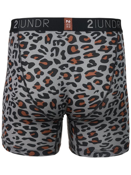 2UNDR Mens Swing Shift 6 Boxer Brief- Leopard