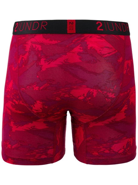 2UNDR Mens Swing Shift 6 Boxer Brief- Red Storm