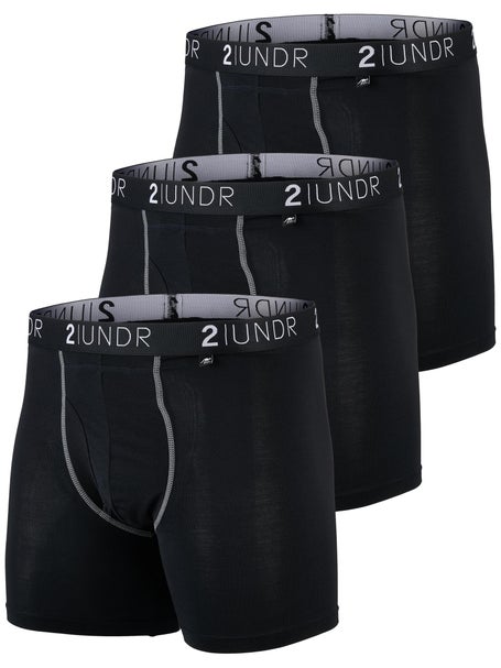 2UNDR Mens Swing Shift 6 Boxer Brief 3-Pack - Black