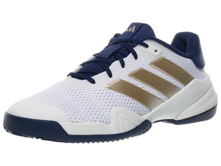 adidas Barricade K White/Gold/Blue Junior Shoes