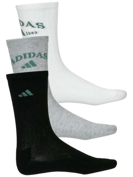 adidas Foundation Sport 3-Pack Crew Sock Bk/Gy/Wh