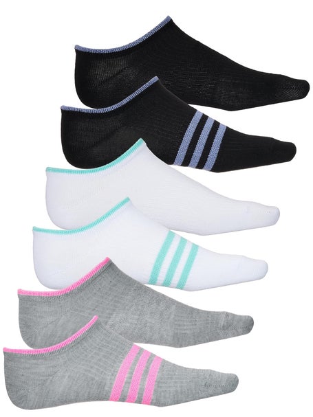 adidas Girls Superlite No Show 6-Pack Sock Multi