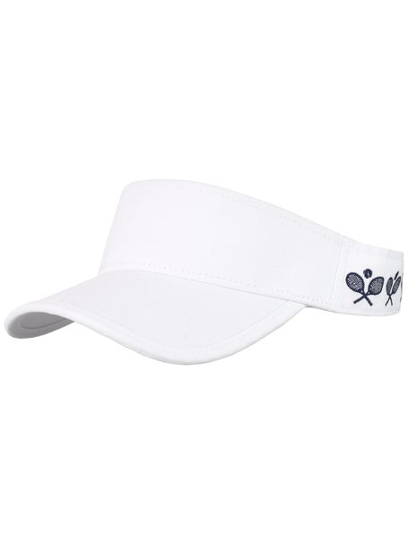 Ame & Lulu Country Club Crossed Racquets Visor White