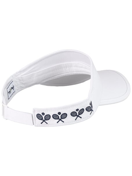Ame & Lulu Country Club Crossed Racquets Visor White