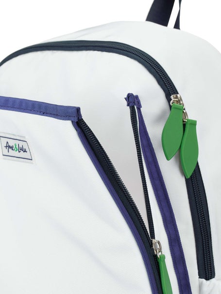 Ame & Lulu Game On Tennis Backpack White/Navy/Green
