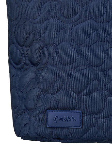 Ame & Lulu Tennis Court Carryall Tote Quilted Navy