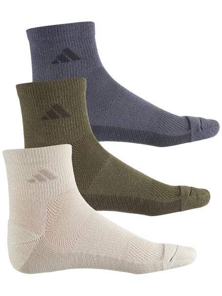 adidas Mens All Day Training 3-Pack Quarter Sock Multi