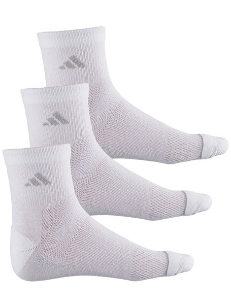 adidas Mens All Day Training 3-Pack Quarter Sock White
