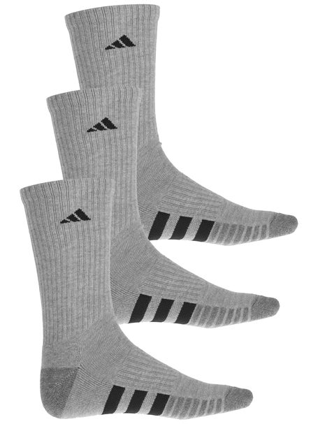 adidas Mens Cushioned 3.0 3-Pack Crew Socks Grey