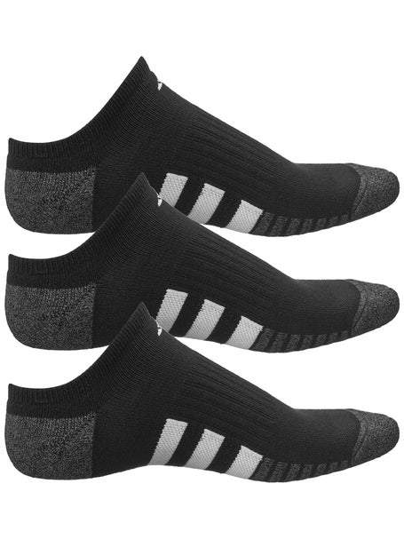 adidas Mens Cushioned 3.0 3-Pack No Show Socks Black