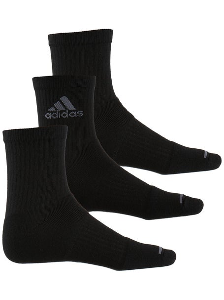adidas Mens Cushioned 3.0 3-Pack Quarter Sock Black
