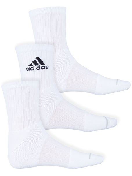 adidas Mens Cushioned 3.0 3-Pack Quarter Sock White