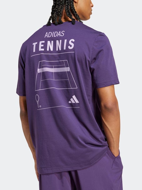 adidas Mens Fall Tennis Logo Graphic T-Shirt