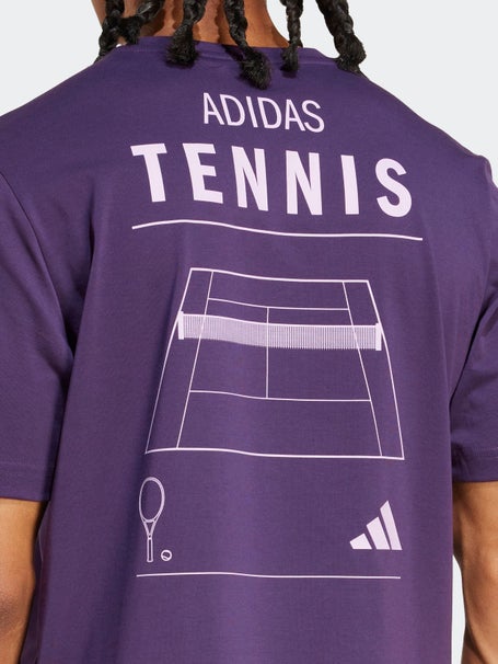 adidas Mens Fall Tennis Logo Graphic T-Shirt