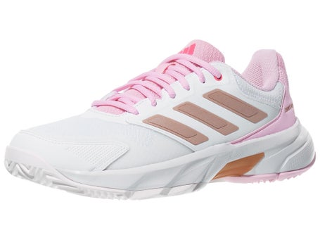 adidas CourtJam Control 3 White/Pink Womens Shoes