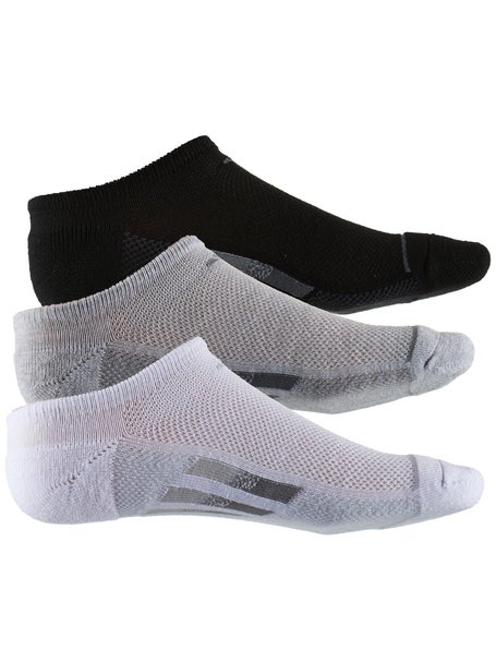 adidas Womens Superlite 3-Pack No Show Socks Wh/Bk/Gy