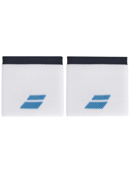 Babolat Mens 2025 Logo Singlewide Wristbands - White