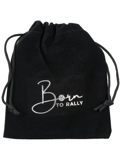 Born To Rally Tennis Racquet CZ Ball Bracelet - Gold