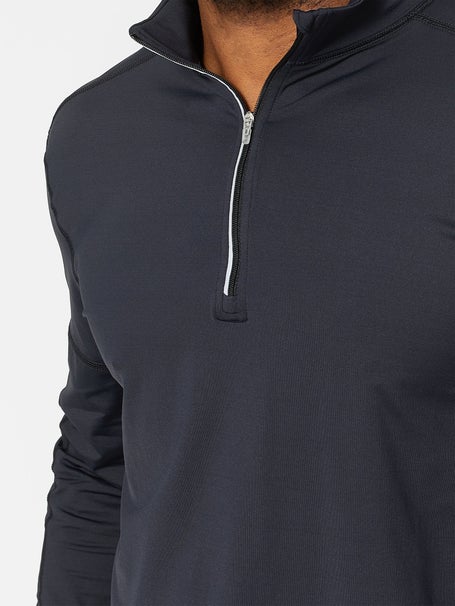 BloqUV Mens Long Sleeve Zip Top - Black